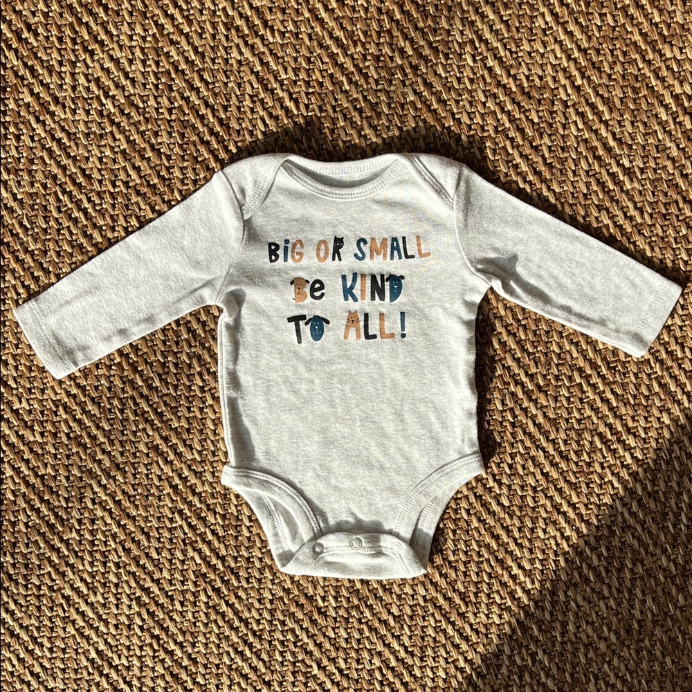 Carter's Grey Be Kind Baby Onesie